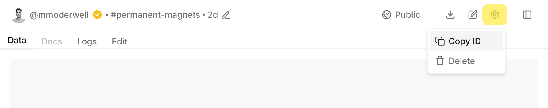 File ID in the details dropdown